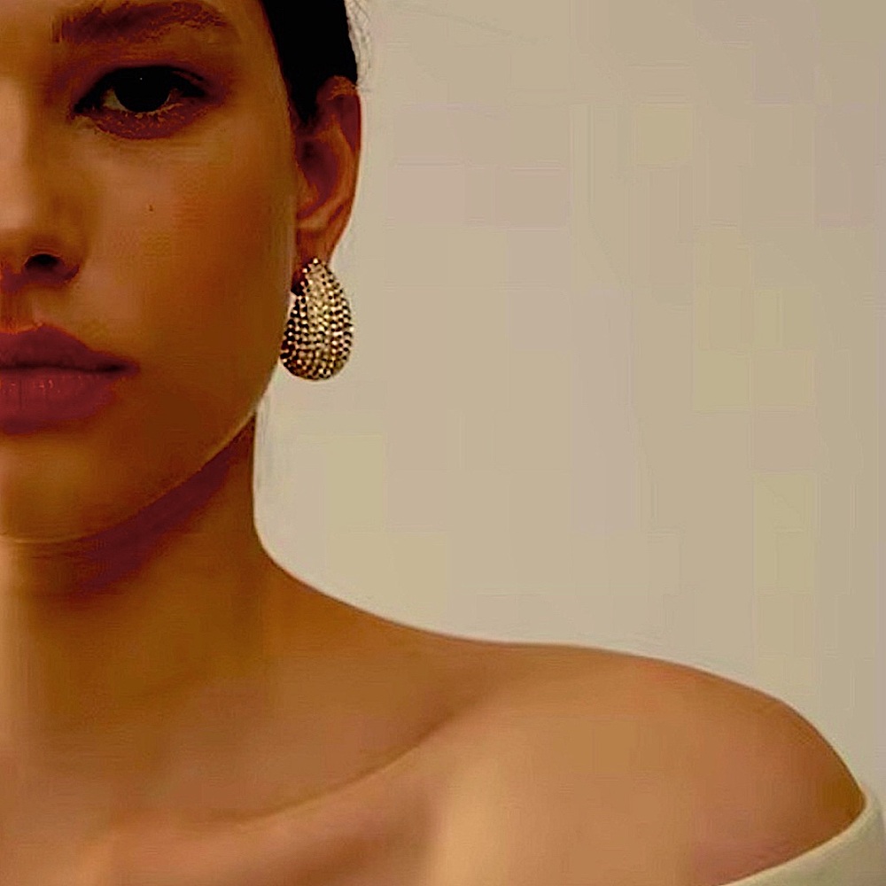 Stainless Steel, Real Gold Plated 
Elegant Gold and Silver Teardrop Earrings